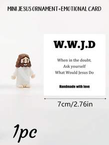 5/1 PVC Siliconen Materiaal Mini Jezus Beeld Paasdecoratie Ornament, Emotionele Ondersteuning, Emotionele Aanmoediging Cadeau Zak Knuffel Kaart, Een Beetje Dichtbij Van Mij Naar Jou, Gevuld Met Heel Veel Liefde En Dikke Knuffels Ook! Hou Heel Veel Van Jou, Jezus Zegen Je