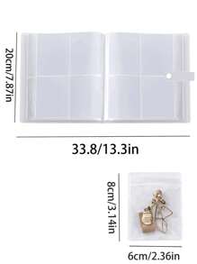 1 Pc Frosted Transparent Jewelry Storage Album With 20/84 Anti-Oxidation Dust Proof Storage Bags, Used For Rings, Earrings, Necklaces And Other Accessories & Cosmetics Organization, Ideal Holiday Gift Mother's Day Gift - 84 Slots Transparent Storage Book - View 10