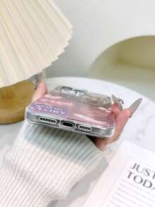 New Porous Feather Chiffon IMD Gradient PC+TPU Integrated Glossy Gradient Love Bow Slogan Painting Anti-Fall Phone Case Compatible With IPhone 16/16 Pro/16 Pro Max/15 Pro Max Phone Cases, Exclusive High-End Soft Protective Covers Compatible With IPhone 14 Pro, 13 Pro Max, 11, 12 Pro, 15 Plus And Galaxy A04 - Multicolor - View 6