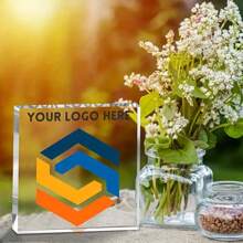 1 pieza de placa de acrílico personalizada - Personaliza con el logotipo o foto de tu empresa, decoración elegante para el escritorio de la oficina, regalo, favor de fiesta, obsequio de aniversario corporativo, decoración de escritorio