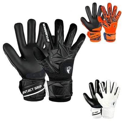 ATLANDER 1 Pair Latex Football Goalkeeper Gloves Adults Youth Thickened Football Comfortable Breathable Anti-Slip Wrist Strap Professional Protection Match Training Goalkeeper Soccer Outdoor Sports Men Women Goalkeeper Goalie Gloves