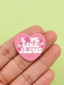 1PC LIKE JESUS Enamel Pin Pink Heart Brooch Pines Lapel Pins Badge On Backpack Clothing Accessories Fashion Jewelry Friends Gifts - Multicolor - View 5