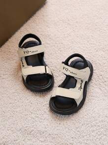 1 双婴儿/幼儿露趾厚底凉鞋，适合夏季男孩和女孩 - 米色 - 查看 2