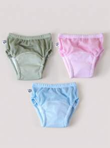 3/5 peças Calças de treinamento para penico para bebês, Roupa íntima leve e lavável para treinamento de verão para bebês, Fralda de pano reutilizável unissex, Adequada para treinamento de penico para meninos e meninas, Várias combinações, Itens essenciais para bebês - Multicolorido - Ver 12