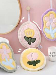 1pc Cute Kitchen Dish Towel, Absorbent Soft Hanging Hand Towel, Thickened Small Cleaning Rag,School,Back To School,Travel,Travel Essentials,Home Essentials,Towel,Skin Care - Multicolor - View 2