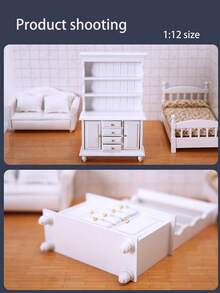 1:12 Mini Librería en Miniatura, Gabinete Expositor de Tres Niveles y Cuatro Cajones para Casa de Muñecas, Decoración de Gabinete, Decoración de Librería, Modelos de Muebles en Miniatura, Manualidades de Miniatura de Estantería de Estudio, Regalos de Fiesta, Sorpresas de Vida, Regalos de Fiesta.