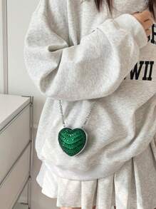 1PC Girls Mini Messenger Bag, Fashion Diamond Handmade Bag Messenger Bag New European And American Retro Popular Lipstick Bag Love Messenger Bag, Suitable For Middle School Students And Teenagers, Going Out Shopping, Travel Daily Match, Suitable For Shopping Daily Use. - Multicolor - View 10