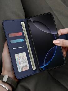 Black/Brown/Dark Blue/White Multifunctional Wallet PU Phone Case Compatible With IPhone 11 12 13 14 15 Pro Max For Daily Use, Wallet Flip Phone Case Compatible With Samsung Galaxy A55 A54 A53 A52 A51 A14 A15 S22 S23 S24ultra For Credit Card Waterproof Shockproof Anti-Fall Scratch Resistant Full Cover