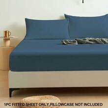1 pièce Drap-housse en coton 100% de couleur bleu poussiéreux, protecteur de matelas, housse de matelas pour lit, drap de lit, doux et respirant, pour lit de toutes tailles - simple, double, king, queen. Avec poche profonde allant jusqu'à 30 cm. Literie pour dortoir, retour à l'école