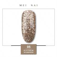 Esmalte de uñas de platino con diamantes Miss Comoy de 15ML, nuevo modelo popular de 2025, el tamaño de los destellos de purpurina hace un degradado de color brillante, se necesita lámpara de secado de luz ultravioleta, manualidades de uñas, pegamento de uñas comúnmente usado en salones de uñas
