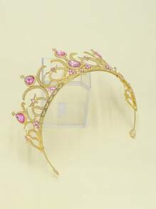 1pc Premium Crystal Baroque Style Multipurpose Crown Headpiece, Suitable For Daily Wear, Party, Wedding - Multicolor - View 5