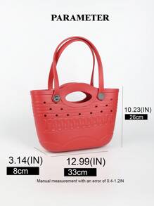 EVA防水橡胶沙滩包，户外运动便携手提包，旅行船游泳手提包，可拆卸肩带，双顶部手柄，可手提或肩背 - 彩色 - 查看 6