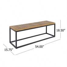 JECO INDUSTRIAL WOOD AND METAL BENCH - Gỗ tếch như hình - Xem 6