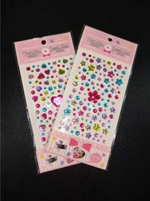Autocollants de pierres précieuses, autocollants de strass de bandes dessinées, jouets éducatifs DIY pour jeunes, autocollants récompenses, couleurs assorties, peuvent être utilisés pour les déguisements et la rentrée scolaire