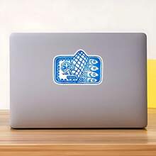 1 件罐装沙丁鱼贴纸 - 复古海鲜美学乙烯基贴花 | 复古蓝白手绘艺术 | 有趣的美食礼物，适用于笔记本电脑、水瓶、笔记本、冷却器等 | 防水钓鱼与海洋爱好者贴纸、学校用品、返校季