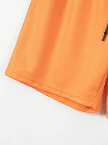 Bộ 2 áo thun polo tay ngắn và quần short nam, áo thun polo tay ngắn in hình lá 3D + quần short, trang phục dạo phố và bãi biển mùa hè, trang phục ấm áp - trái cam - Xem 8