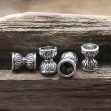 30 件/50 件复古莲花隔珠锌合金双面花珠帽，DIY 珠宝制作用品，星星和月亮吊饰适用于服装、鞋子和珠宝配饰 - 銀色 - 查看 11