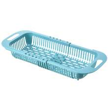 Escurridor de platos expandible, organizador de fregadero de cocina minimalista de plástico para tazones, platos y cubiertos