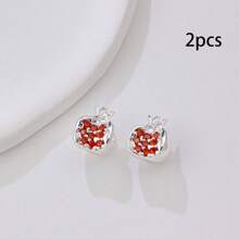 2/5pcs Copper With Cubic Zirconia Geometric Pomegranate Shaped Pendant, For DIY Bracelet, Necklace, Keychain, Jewelry Accessories