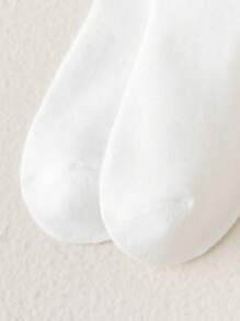 8 Pairs Mixed Solid Color&English Letter Design Children Socks, Striped Pattern Unisex Mid-Calf Socks, Suitable For Casual Daily Wear - Multicolor - View 6