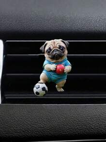 1/2/4个装可爱巴哥犬汽车出风口夹 2D亚克力扁平狗狗装饰汽车香氛夹，空气清新剂，汽车内饰配件 - 米色 - 查看 13