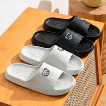 Summer Fashion Men's & Women's Slippers – Cute Little Bear Print, Non-Slip Soft Sandals For Indoor, Bathroom, Dormitory, And Casual Wear – Perfect For Couples - Grey - View 6