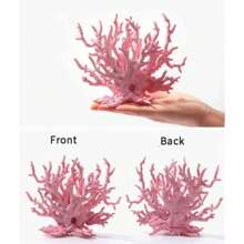1pc Resin-Made Fish Tank Landscape Decor, Pink Simulated Soft Coral, Artificial Aquatic Grass, Fake Coral, Fish Tank Decoration For Saltwater Tank