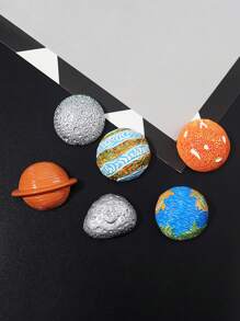 6pcs/Set Space Series Astronaut, Spaceship, Flying Saucer Refrigerator Magnets, Astronaut Creative Home Decor Magnets