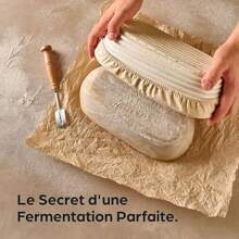 椭圆形发酵碗，手工藤条篮，带布盖，适合酸面团烘焙 - 非常适合万圣节、圣诞节、感恩节发酵和烘焙模具 - 橢圓發酵碗 - 查看 7