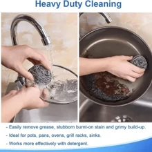 50/24/12/2pcs Stainless Steel Scrubbing Pads, Heavy Duty Scouring Pads For Cleaning Dishes, Pots, Removing Rust, Kitchen Cleaning Tools, Unpackaged