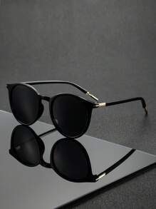 1 par de óculos da moda redondos clássicos vintage unissex, adequados para férias, viagens, estilo esportivo, direção, praia, traje de festival, rua, pesca, atividades ao ar livre, acessório de estilo de rua, festa para férias de verão na praia, atividades ao ar livre, viagens - Multicolorido - Ver 1