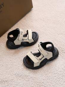 1 双婴儿/幼儿露趾厚底凉鞋，适合夏季男孩和女孩 - 米色 - 查看 4