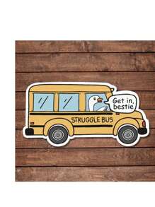 1 件奋斗巴士贴纸趣味进入闺蜜焦虑复古心理健康讽刺贴纸模切防水乙烯基贴纸适用于笔记本电脑水瓶手机壳安全帽工具箱