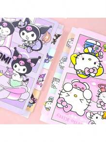 Sanrio Cartoon Sanrio Notepad Stationery Set Gift Box, Including Kuromi, Cinnamoroll, My Melody Coil Notebook, Pens, Stationery Set, Sanrio Planner, Suitable For Students, Kids, Birthday, Valentine's Day, Easter, New Year 2025, Back To School Gift (Random Style & Color)