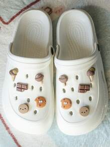 Set de 10 colgantes de zapato con diseños de galletas de chocolate, helado y postres, en estilo lindo y femenino, accesorios desmontables para decorar zapatos y botas, perfecto para mujeres y niñas - Multicolor - Ver 4