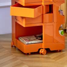 Storage Cabinet With Wheels And Drawers, Multipurpose ABS Utility Storage Cart For Living Room Bedroom Kitchen