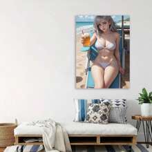 FramedChic Anime Bikini Girl Canvas Wall Art - High-Quality Print For Living Room, Bedroom, Kitchen, Or Office Decor | Ideal Gift For Comic Enthusiasts