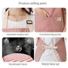 Fashionable Waterproof And Oil - Proof Striped Kitchen Apron For Home Restaurant Work
