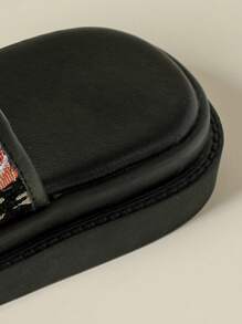 Sandały wsuwane z losowym kwiatowym nadrukiem na grubej podeszwie, modne, plażowe klapki z odkrytymi palcami, wygodne klapki na platformie w stylu boho, odpowiednie na lato, wiosnę/jesień - Czarne - Zobacz 8