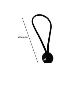 10pcs Black Plastic Ball Cord, Outdoor Tent Rope, Trampoline, Hammock, Beach Net Elastic Rope, Multi-Purpose Tie Strap