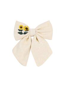 1 pieza Personaliza el nombre impreso Broche de pelo con lazo y bordado para niñas, lazos de pelo bordados con nombre personalizado, broche de pelo con lazo y flor bordados, adecuado para decoración del cabello diaria, regalo para niñas