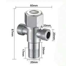 Accesorios de grifo de válvula triangular de apertura rápida de acero inoxidable para baño, válvula de ángulo de dos vías, entrada de agua con rosca G1/2 - Estilo 1 azul - Ver 5