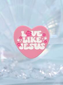 1PC LIKE JESUS Enamel Pin Pink Heart Brooch Pines Lapel Pins Badge On Backpack Clothing Accessories Fashion Jewelry Friends Gifts - Multicolor - View 8