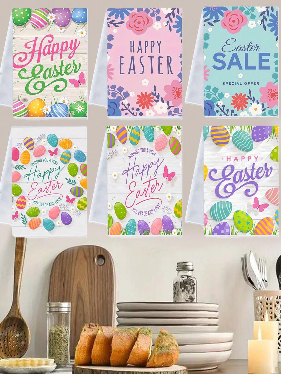 1 件彩色字母、鸡蛋、花卉图案、复活节元素洗碗布、柔软吸水手巾、厨房毛巾洗碗布套装、家纺、浴室用品、洗碗布、清洁布、桌面装饰、厨房必需品、家居装饰、乔迁礼物母亲节鲜花、给妈妈的个性化礼物、最后一分钟的礼物、母亲节创意、母亲节礼物、给妈妈的手工卡片、50 美元以下的最佳母亲节礼物夏季、假期 - 彩色 - 查看 1