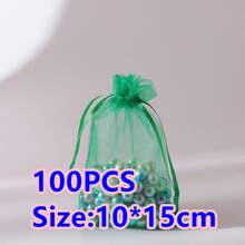 10/50/100pcs Medium Size: 10*15cm Organza Gift Packaging Bags, Wedding Candy Bags, Wedding Favor Bags, Gift Packaging Supplies, Organza Bags For Wedding & Celebration Gift Packaging - Multicolor - View 50