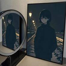 1 件系列 Experiment Lain 动漫电影帆布画咖啡厅酒吧房间墙壁装饰无框架