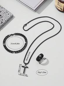 6 件套珠宝套装时尚休闲项链、手链、戒指珠宝套装，适合日常佩戴，送给朋友、女士、男士的礼物 - 手鍊 - 查看 2