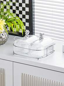 1pc High Quality Storage Box, Home Fruit Plate, Living Room Tea Table Dried Fruit Box, Minimalist Stylish Candy Box With Lid, New Year Supplies, Home Organization & Storage, Party Decor, Room Decoration