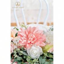 粉色花环 2 件人造花环 手工人造玫瑰花环 适用于拱门婚礼爱心桌仪式背景装饰 适用于家居桃粉色和白色夏季生日礼物海滩返校学校用品房间装饰 - 桃紅色&白色1 - 查看 8