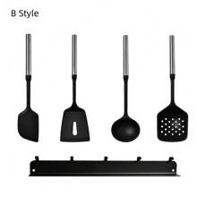 5pcs Stainless Steel Magnetic Handle Silicone Cooking Utensils Set With Hanging Rack, Heatproof & Easy To Clean Kitchen Tools For Cooking, Baking - Silicone Cooking Set With Magnetic Handle 5 Pieces - View 10
